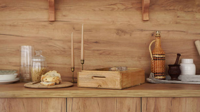 деревянный кухонный фартук