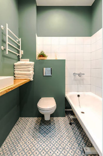 туалет в зеленом цвете